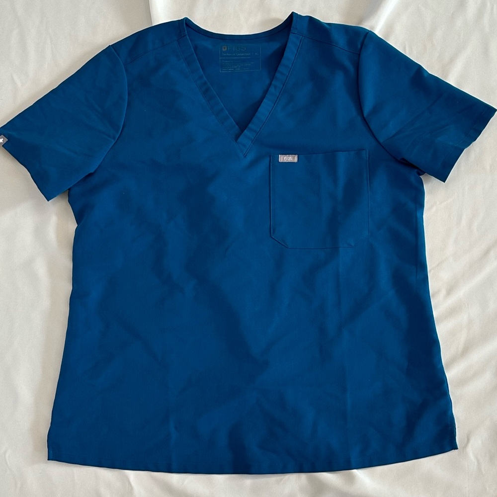 Figs Alps Blue Catarina Scrub Top XL